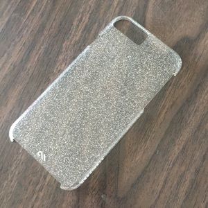 Clear silver glitter iPhone 6s phone case